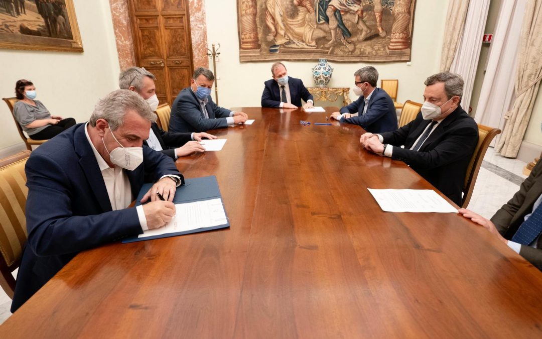 Lavoro Governo, sindacati ed imprese  firmano avviso comune. Sbarra: “Migliorati e rafforzati i contenuti del Decreto Sostegni bis e della cabina di regia”