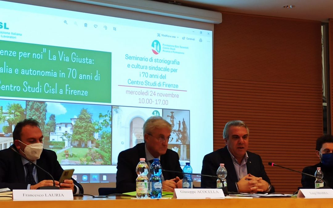 I settanta anni del Centro Studi Cisl di Firenze. Sbarra: “La formazione è da sempre un elemento fondativo e strategico della Cisl”