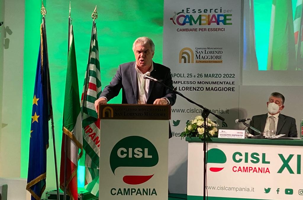 Mezzogiorno. Sbarra al Congresso della Cisl Campania. “L’inflazione rischia di aumentare  divario, diseguaglianze e povertà”