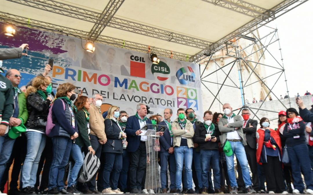 Primo Maggio ad Assisi.  Sbarra: “Sui salari, lavoro e sviluppo ora servono fatti concreti. Bisogna disegnare insieme il cambiamento”