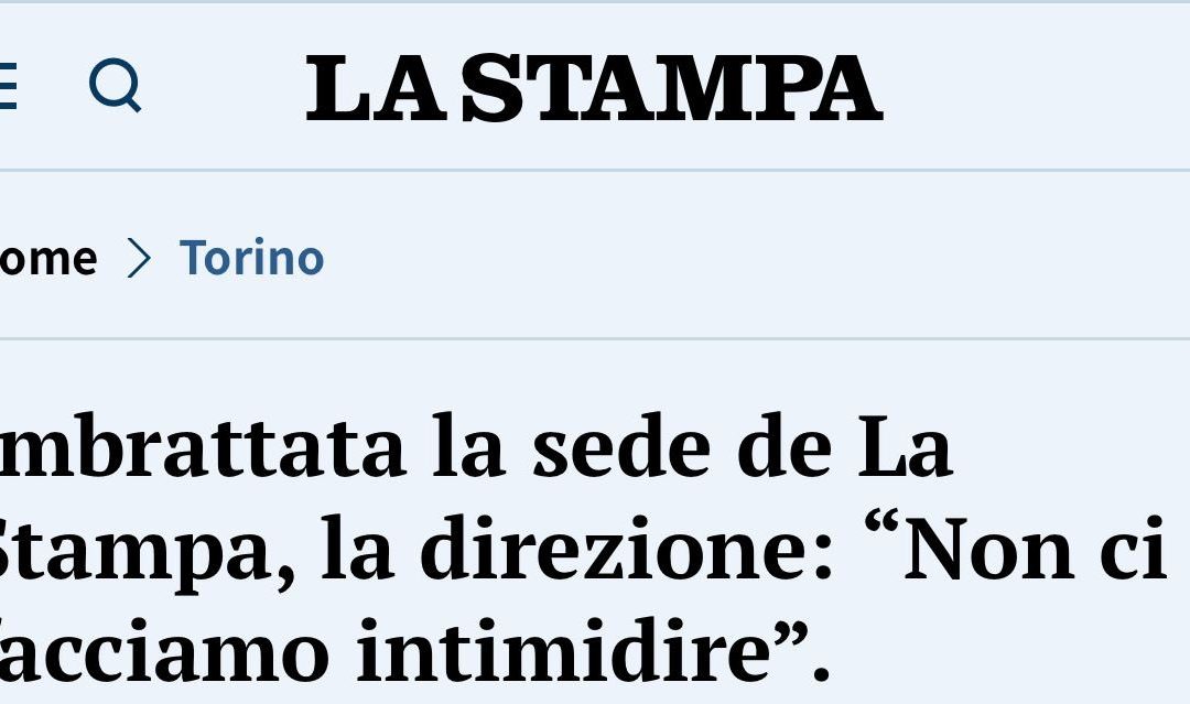 Editoria. Sbarra: “Solidarietà a ‘La Stampa’. Bisogna respingere questo clima di odio e di intimidazione”