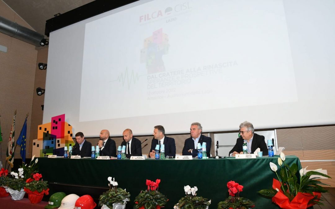 Infrastrutture. Sbarra  ad Amatrice all”iniziativa della Filca Cisl Lazio: “Accelerare i cantieri, ma serve strategia nazionale su salute e sicurezza”