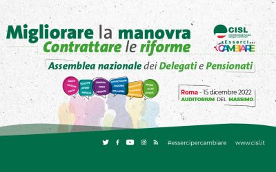 ‘Dall’Agenda sociale alla Legge di Bilancio’ (Il Volantone Cisl e le card). L’Assemblea Nazionale dei Delegati del 15 Dicembre ( I Manifesti)