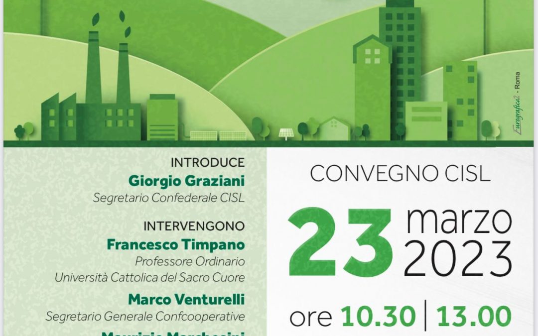 Industria: Sbarra, Urso, Marchesini domani a Roma a iniziativa Cislsu patto su crescita e sviluppo sostenibile