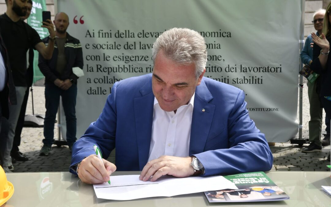 Partecipazione. Sbarra: “Partita la raccolta delle firme in tutta Italia. A 75 anni dalla nascita della nostra Costituzione, è arrivato il momento di dare piena attuazione all’Articolo 46”