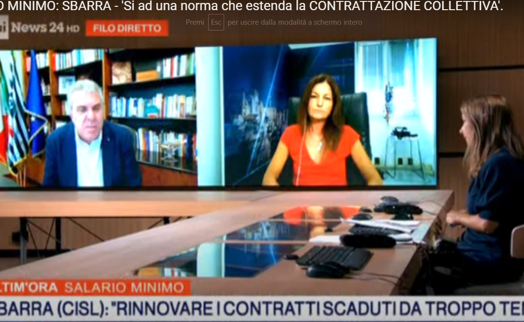 Salario minimo. Sbarra: “Si avvi un confronto per soluzioni finalizzate a rilanciare e migliorare le relazioni sindacali e a valorizzare la contrattazione collettiva”