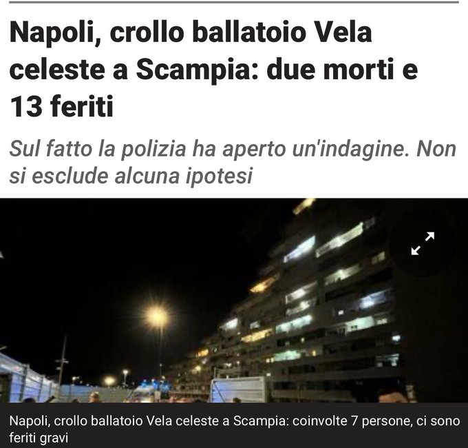 Crollo Scampia. Sbarra: “Solidarietà e vicinanza alle famiglie delle vittime. Lo Stato sostenga con tutta la forza necessaria questa comunità”