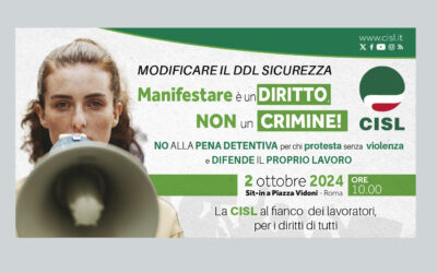DDL sicurezza. Domani sit-in della Cisl a Roma a piazza Vidoni