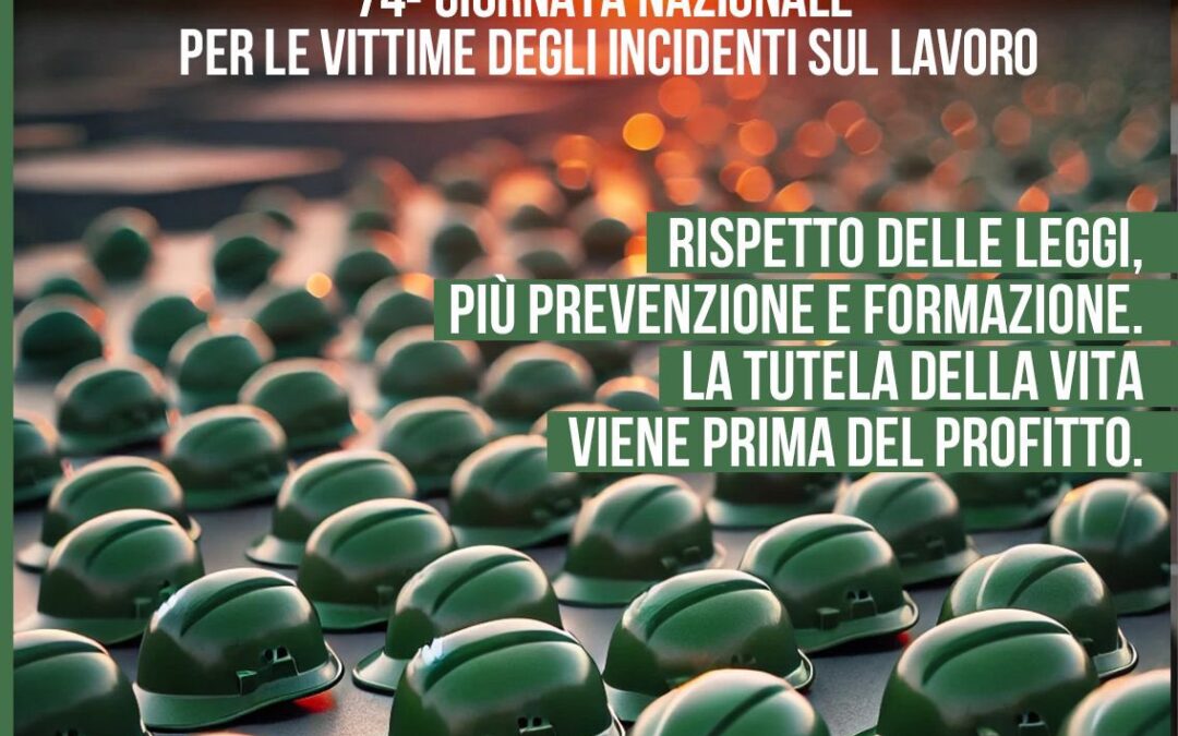 Giornata vittime incidenti sul lavoro. Sbarra: “Vita e salute sono innegoziabili”