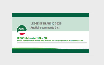 Legge di bilancio 2025: valutazione e commenti della Cisl