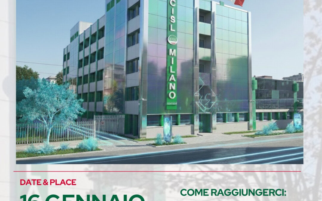 Sindacato. Venerdì 16 Fumarola, Sala, Monsignor Delpini a inaugurazione nuova sede Cisl Milano Metropoli