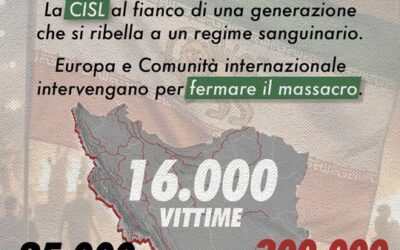 Iran. Oggi a Roma sit-in Cisl e fiaccolata davanti all’Ambasciata della Repubblica Islamica”