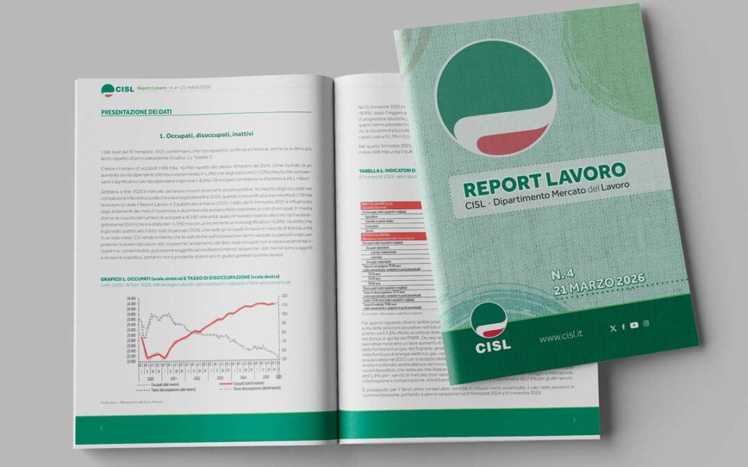 Report Lavoro Cisl. Occupati ancora in crescita ma rallenta la spinta espansiva. Pirulli: «Serve strategia condivisa per contrastare declino demografico e bassa produttività»