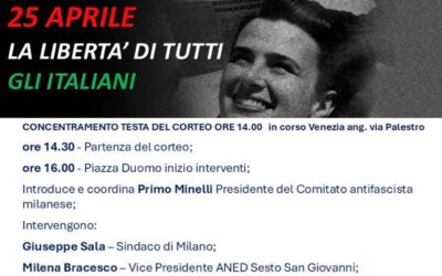 25 aprile. Fumarola sabato a manifestazione a Milano per 81° Liberazione