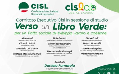 Patto sociale. Domani a Firenze, il Comitato Esecutivo Cisl in sessione di studio: “Verso un Libro Verde: per lo sviluppo, il lavoro e la coesione”