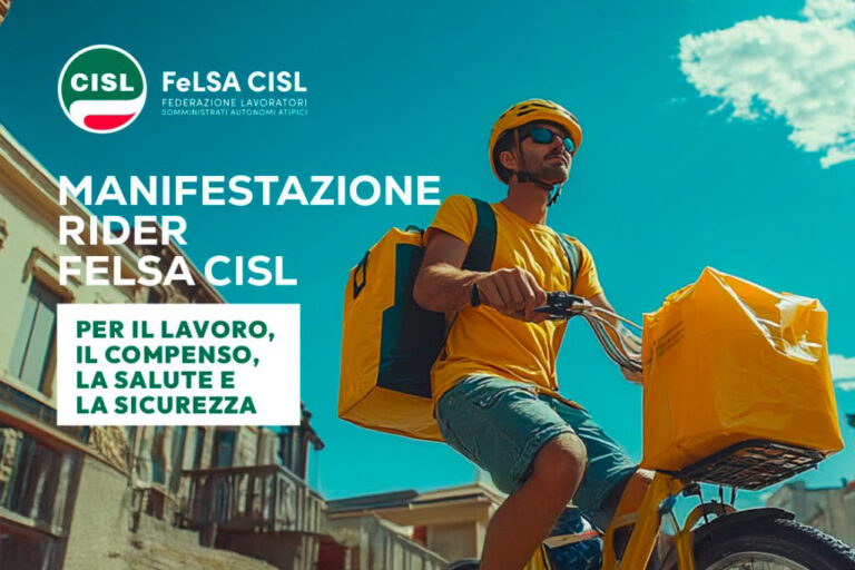 manifestazione rider felsa cisl