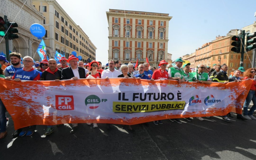 A Roma la grande manifestazione delle federazioni  di Cgil,Cisl,Uil del pubblico impiego. Furlan: “Al  Governo chiediamo piu’ rispetto per tutti i lavoratori pubblici”