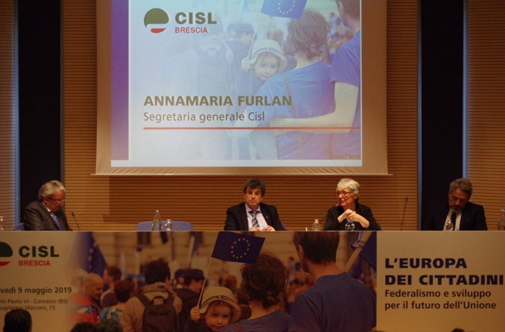 Europa.  Furlan all’iniziativa della Cisl di Brescia: “Bisogna  recuperare i diritti di umanità partendo dagli ultimi e dai piu’ bisognosi”