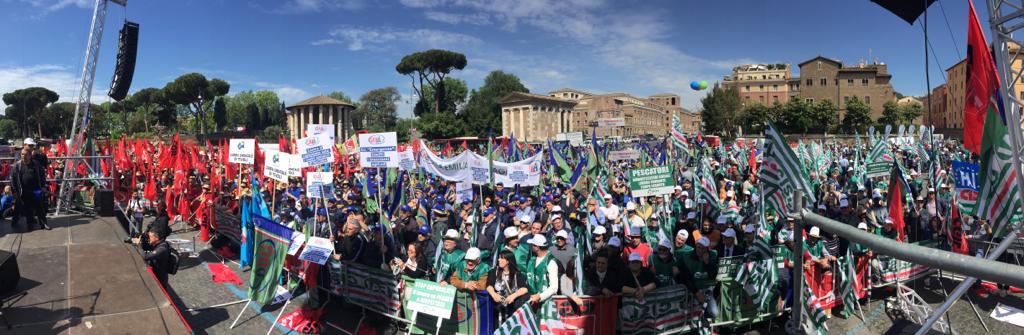 La protesta a Roma dei lavoratori del settore agroalimentare e ambientale  Sbarra: “Serve piu’ rispetto per la dignita’ ed il lavoro di oltre due milioni di persone che ogni giorno costruisce ricchezza e coesione per il Paese”
