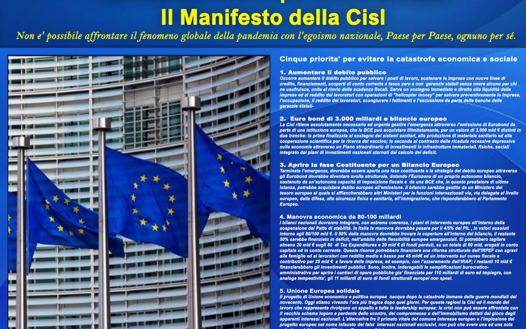 Manifesto della Cisl per la Nuova Europa unita e solidale.